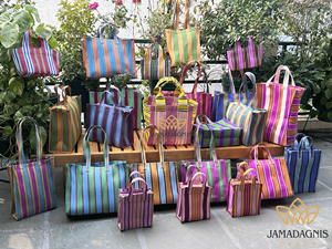 กระเป๋าช้อปปิ้งมีหูหิ้วสองด้านทำจากไนลอนรีไซเคิลสามารถปรับแต่งได้มีกระเป๋าด้านหน้าและด้านบนมีเชือกรูด - Product Image 5