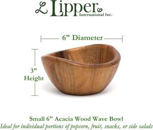 Bol de service rond en acacia pour fruits ou salades, petit, 6 pouces de diamètre x 2,5 pouces de hauteur, bol unique - Product Image 4