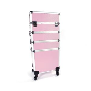 Valigetta 4 in 1 per Trucco e Tatuaggi in Alluminio, Resistente all'Acqua, con Manico per Viaggi, Regalo Promozionale, Capacità Media, Rosa - Product Image 5