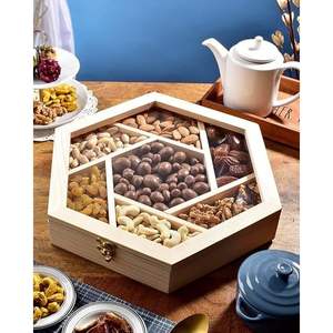 RR ENTERPRISES Handmade Eco-Friendly Wooden Acrylic Dry Fruit <b>Storage</b> <b>Box</b> Clear Lid <b>Decorative</b> <b>Storage</b> Container for Dry Fruits - Product Image 1