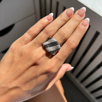 Bague de luxe en argent 925 avec moissanite taille émeraude à rayures noires et blanches, 2,20 carats, sertie à griffes, cadeau d'anniversaire