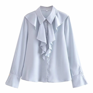 Blusa de Mujer de Color Sólido con Botones, Camisa Elegante de Oficina, Cómoda para Uso Diario, Fabricante OEM ODM - Product Image 5