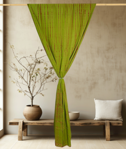 Rideau imprimé tie-dye teint à la main en coton naturel, style bohème, pour appartement, villa, chambre d'hôtes, exportateur en gros Inde - Product Image 4