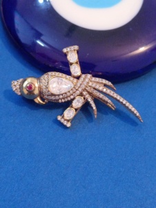 Broche vintage en argent 925 motif paon, sertie de cristaux et strass taille poire, bijou de luxe unisexe pour le quotidien, idée cadeau - Product Image 4