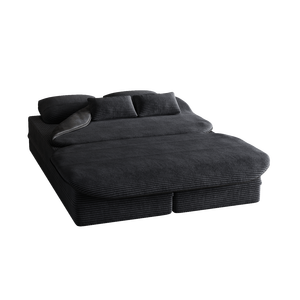 2-in-1 Convertible Sleeper Foam <b>Sofa</b> Bed 75 2 Foldable Blanket Corduroy Floor <b>Folding</b> <b>Sofa</b> Multi-Functional Product Category - Product Image 2