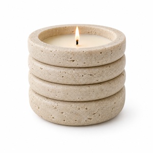 Portavelas de Mármol Blanco, Portavelas de Piedra Natural Hecho a Mano, Cera de Soja, Decoración de Lujo de Alta Calidad, Actividades Religiosas, ARTWARE - Product Image 2