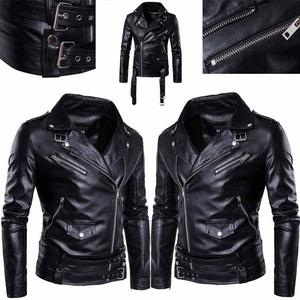 Chaqueta de Cuero Genuino para Hombre, Estilo Bomber, Cierre de Cremallera, Corte Ajustado, Color Negro, de Alta Calidad y Superventas - Product Image 1