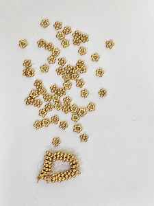 Cadena de Oro de 22K con Bolas de Perlas |   Cuentas espaciadoras huecas con corte de diamante para la fabricación de joyas - Product Image 2