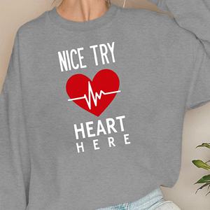 Sweatshirts ECG NICE TRY HEART pour femme - Product Image 2