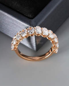 IGI/GIA Lab Grown Vintage 14k or jaune mariage/bague de fiançailles diamant coupe ronde unisexe parfait anniversaire et cadeau de fête - Product Image 1