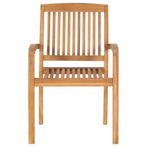 Ensemble de 2 chaises de patio en teck naturel empilables, design standard pour meubles d'extérieur - Product Image 5