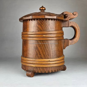 Taza hecha a mano de madera maciza Natural de la mejor calidad, taza de madera multiusos para servir café, té, leche y cerveza - Product Image 1