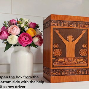 Wooden Urn with Custom Artwork Engraving Bespoke Wooden Urn for Ashes Manufacturer by AYAANS - Product Image 6
