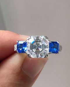Anillo Iced Jewelz de 3.80 Quilates con Corte Asscher, Chapado en Oro Amarillo de 14K, para Ella, con Certificado IGI, Gran Venta - Product Image 1