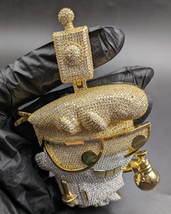 Pendentif Pirate avec Strass en Argent 925, Moissanite et Alliage de Zinc, Style Hip-Hop, Breloque Unisexe, Cadeau - Product Image 3
