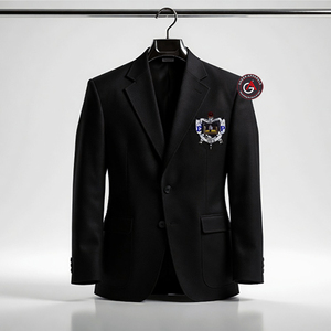 เสื้อเบลเซอร์วาร์ซิตี้พรีเมียม ซิกมา แกมมา โร ปีก่อตั้งปี 1922 |   เสื้อคลุม SGRho Sorority แบบเปิดด้านหน้า สีน้ำเงินรอยัล ป้องกันรอยยับ - Product Image 4