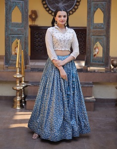 <b>Indian</b> Ethnic Designer Skirt <b>Top</b> Lehenga Choli for Navratri Collection for Women Fancy Trendy Outfit in Beads Embroidery Work - Product Image 1