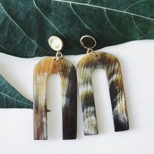 ต่างหูรูปเขาควายทำมือสวมใส่ได้ทุกวันดีไซน์เครื่องประดับหรูหรา - Product Image 4