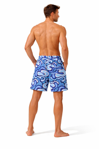Custom <b>Men's</b> Blue Abstract Beach Shorts Quick Dry Swim <b>Trunks</b> Summer Board Shorts OEM Wholesale Supplier - Product Image 2