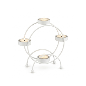 Porte-bougie rond en métal de haute qualité, couleur bleu turquoise, pour centre de table de mariage ou de fête - Product Image 6