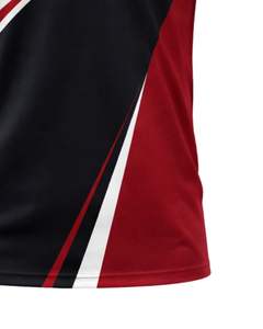 เสื้อโปโลชายสีแดงดำแบบกำหนดเอง แขนสั้น ตัดต่อสีตัดกัน สวมใส่สบาย ระบายอากาศได้ดี ผลิตจากโพลีเอสเตอร์ เหมาะสำหรับกีฬากอล์ฟ เทนนิส และเป็นชุดยูนิฟอร์ม - Product Image 6