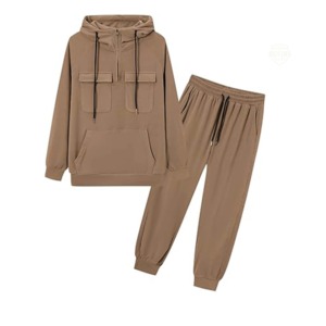 Conjunto Deportivo de 2 Piezas para Hombre LecGee, Sudadera con Capucha de Manga Larga y Cierre de 1/4, Ropa Casual con Bolsillo Tipo Canguro - Product Image 6