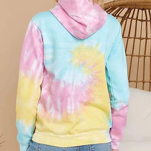 Sudaderas con Capucha Tie Dye para Uso en Exteriores, Precio al por Mayor, Ropa de Moda a Bajo Precio, Sudaderas con Capucha Tie Dye para Mujer - Product Image 5