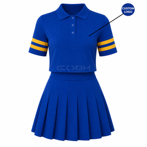 Cosh International Sisterhood Sorority Sport Short Sleeve Polo Shirts Tennis <b>Skirt</b> <b>Crop</b> <b>Tops</b> Set Sports <b>Skirt</b> for Fitness Gym - Product Image 4