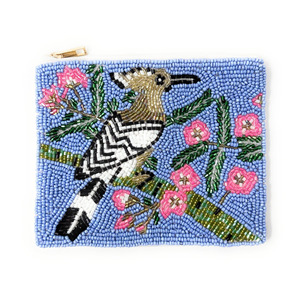 Monedero con cuentas Ocean Sunrise, Bolso de mano con diseño de delfín y onda, Bolso de arte marino con lentejuelas, Pequeño bolso de playa azul, Regalo para resort y viajes, Cremallera grande - Product Image 5