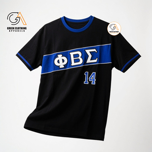 เสื้อยืดปักลาย Phi Beta Sigma สีน้ำเงิน แขนสั้น ทรงปกติ สำหรับผู้ชาย ระบายอากาศได้ดี เป็นมิตรกับสิ่งแวดล้อม ผลิตจากโพลีเอสเตอร์/คอตตอน 100% - Product Image 4