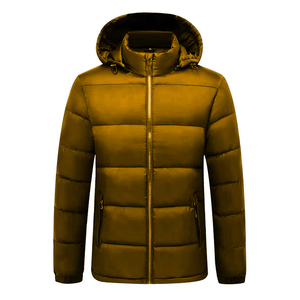 Veste matelassée légère pour l'hiver, veste de qualité supérieure pour homme, logo personnalisé, col à capuche, veste d'extérieur mi-lourde pour homme - Product Image 4