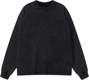 เสื้อสเวตเชิ้ตโอเวอร์ไซส์เนื้อหนัก 400GSM ล้างสีแบบแอซิดวอช พิมพ์โลโก้ตามสั่ง สไตล์วินเทจ มินเนอรัลวอช ทรงไหล่ตก สตรีทแวร์ - Product Image 1