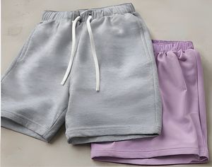 Pantalones Cortos de Felpa de Algodón Puro de 240 GSM de Primera Calidad para Hombre, Transpirables, para Verano, de Longitud Media, Cintura Elástica, Casuales, Lisos, Sólidos, Proveedor - Product Image 3