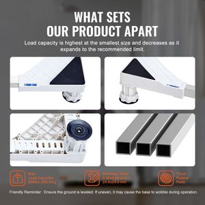 Supporto Regolabile a 4 Piedi per Mini Frigo, Piedistallo Universale per Lavatrice e Base Multifunzionale per Lavatrice, Piedini per Mobili - Product Image 2