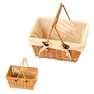 Cesta de Almacenamiento de Mimbre Ecológica con Marco Metálico Reforzado, Interior de Algodón, Ideal para Regalos, Artesanía Vietnamita - Product Image 1