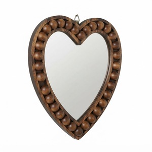 <b>Round</b> Wooden Beaded <b>Wall</b> <b>Mirror</b> Rustic Farmhouse Decorative <b>Mirror</b> for Bedroom Living Room Entryway from India - Product Image 3