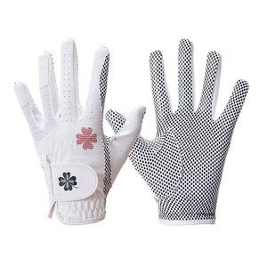 Gants de golf en cuir Pu de haute qualité pour femmes, 1 paire blanc et noir, respirants, antidérapants, adaptés à la main droite et gauche - Product Image 1