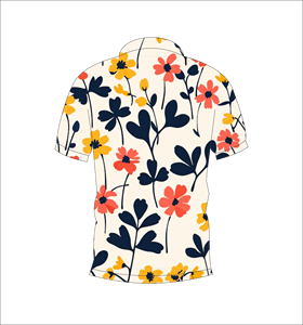 เสื้อโปโลพิมพ์ลายดอกไม้หลากสีสำหรับผู้ชาย แขนสั้น แฟชั่นลำลอง เสื้อกอล์ฟ รับทำโลโก้ตามสั่ง OEM ODM ขายส่ง - Product Image 5