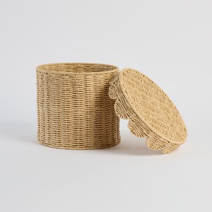 Seagrass <b>basket</b> <b>lid</b> covering the mouth seashell Handmade Storage <b>Basket</b> Wholesale eco-friendly Made in Viet Nam - Product Image 2
