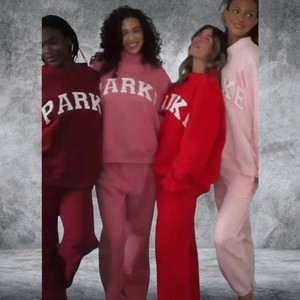 Parke Pink OEM Custom Women's Oversized <b>Mock</b> <b>Neck</b> Sweatshirt Cotton Fleece Varsity Chenille Applique Embroidered Crewneck - Product Image 4