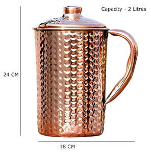 Jarra de Cobre Puro Personalizada de Alta Calidad con Tapa Plateada, Diseño Moderno, Gran Capacidad, Ecológica, Precio al por Mayor - Product Image 2