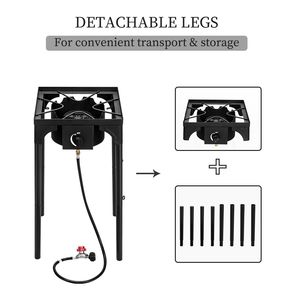 Fornello da Campeggio Portatile a Gas Propano ad Alta Pressione in Ghisa per Cucina all'Aperto (Bruciatore Singolo 75000 BTU) - Product Image 5