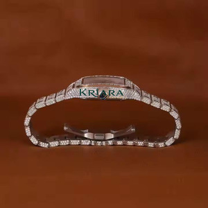 Montre en diamant moissanite de bonne qualité, bijoux de mode, mouvement à quartz, pour hommes et femmes, disponible au prix d'exportation - Product Image 5