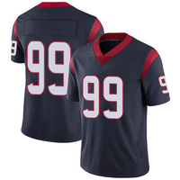 Jersey Sublimasi American Football Bermotif Logo Depan Bernapas Lengan Pendek Perlengkapan Latihan