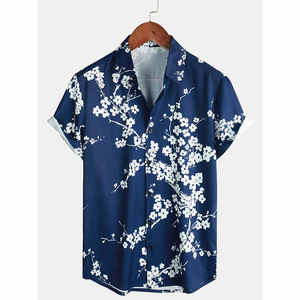 เสื้อเชิ้ตชายหาดแขนสั้นผ้าเทอร์รี่พิมพ์ลายดิจิทัลสไตล์วินเทจสำหรับผู้ชาย ผ้าฝ้าย 100% ราคาประหยัด - Product Image 4