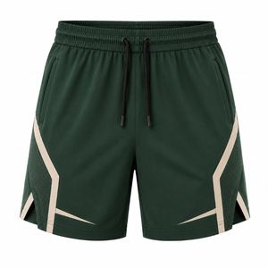Pantalones Cortos Deportivos de Secado Rápido para Hombre, Color Marrón, con Franja Lateral, Cordón Ajustable, Cintura Media, Tejido de Poliéster, Estilo Casual - Product Image 3