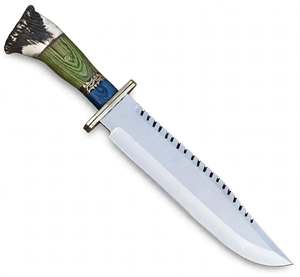 Custom Handcrafted Steel Outdoor Field <b>Tool</b> Stag Antler Green Pakkawood Handle Brass Guard Collector <b>Craft</b> - Product Image 4