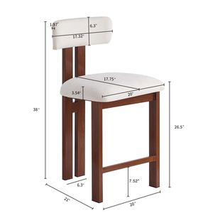26.5 Inch Stylish <b>Round</b> Bar <b>Stools</b> with Comfortable Upholstered Seat and Black Metal Frame for Kitchen and Dining - Product Image 5