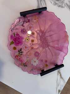ถาดเรซิ่นอาเกตสีดำขนาดใหญ่ – ถาดเสิร์ฟทรงจีโอดทำมือพร้อมขอบแก้ว ของตกแต่งบ้านสุดหรู ที่จัดระเบียบโต๊ะกาแฟ ของขวัญ - Product Image 2