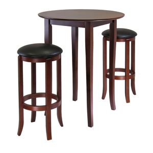 Fiona Round 3-Piece High Pub Table Set Bar Furniture Collection - Product Image 1